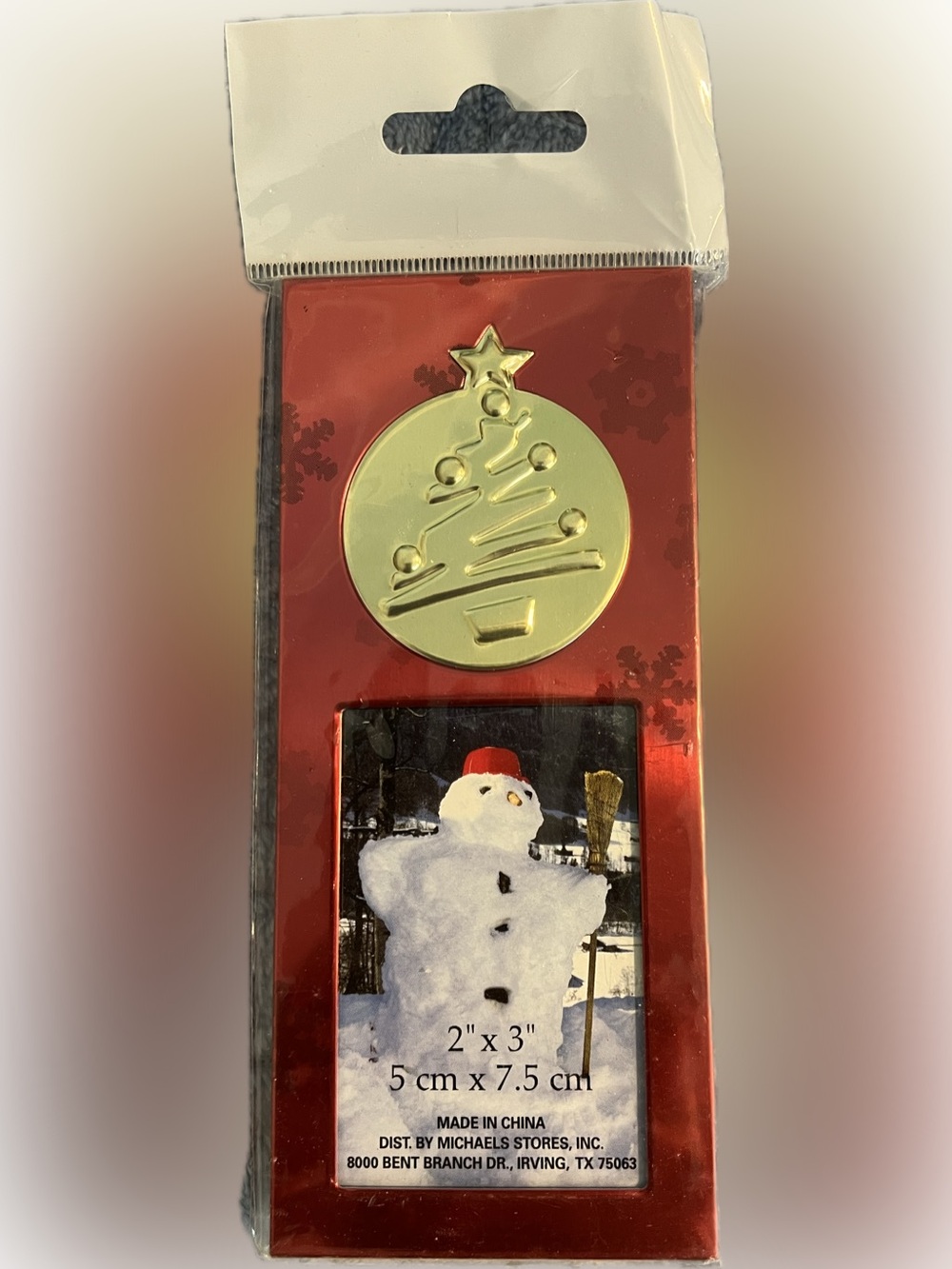 🔴New Michaels Red Christmas Picture Frame Gold Tree Accent Photo Display Stand